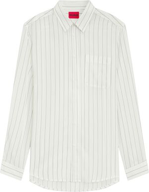 Oversized-fit shirt in striped canvas