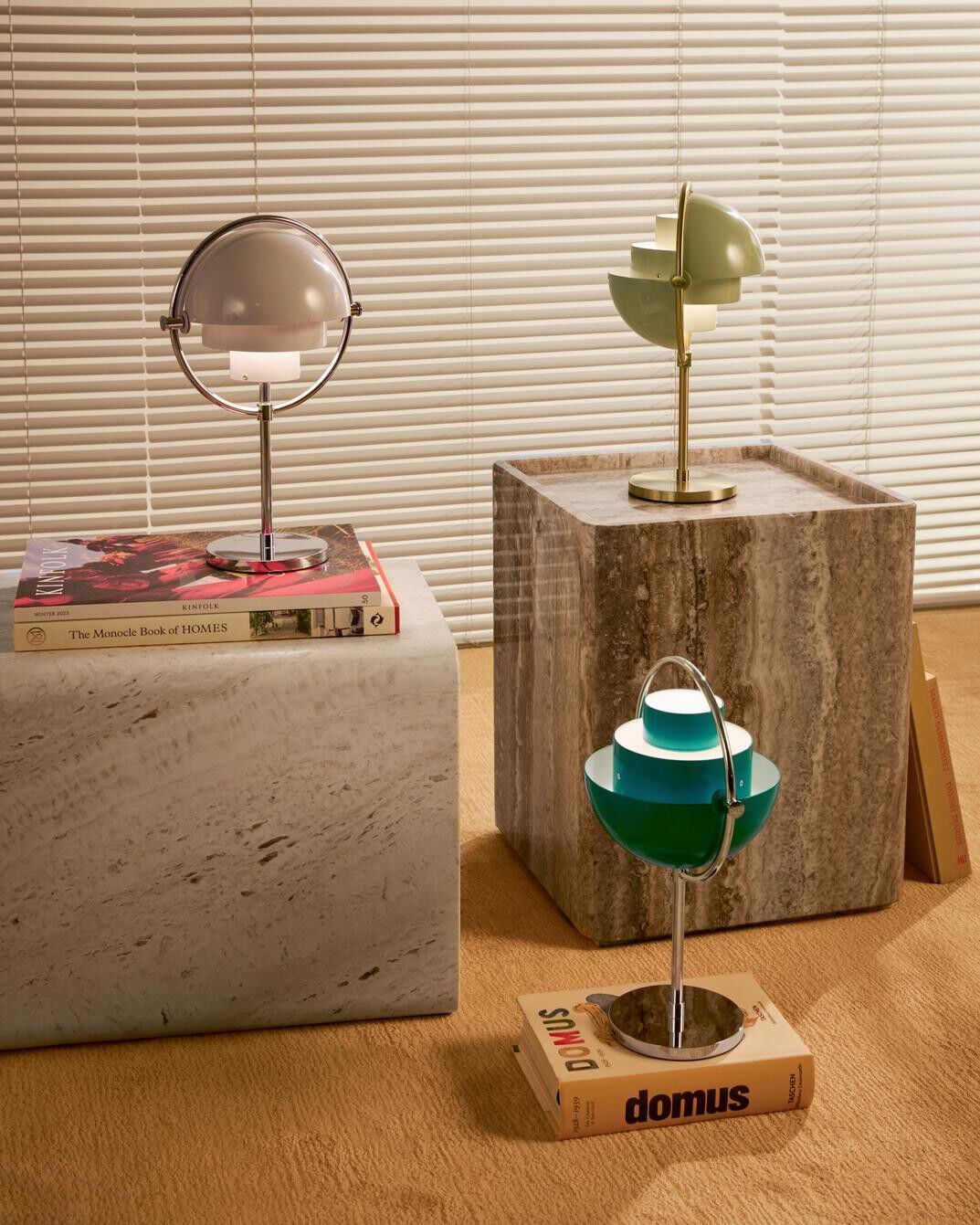 Multi-Lite Portable Lamp, EU (Base: Chrome, Shade: Pale Lilac)