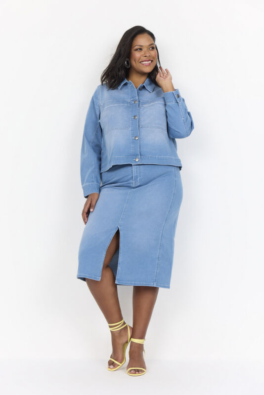 Curvy WA-SUMMER 9 Jakke Lys denim