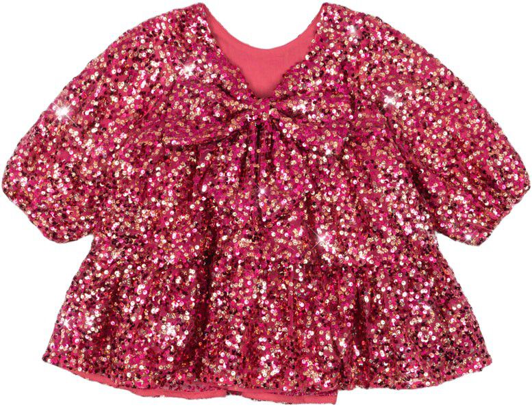LILA SEQUINS BOW DRESS