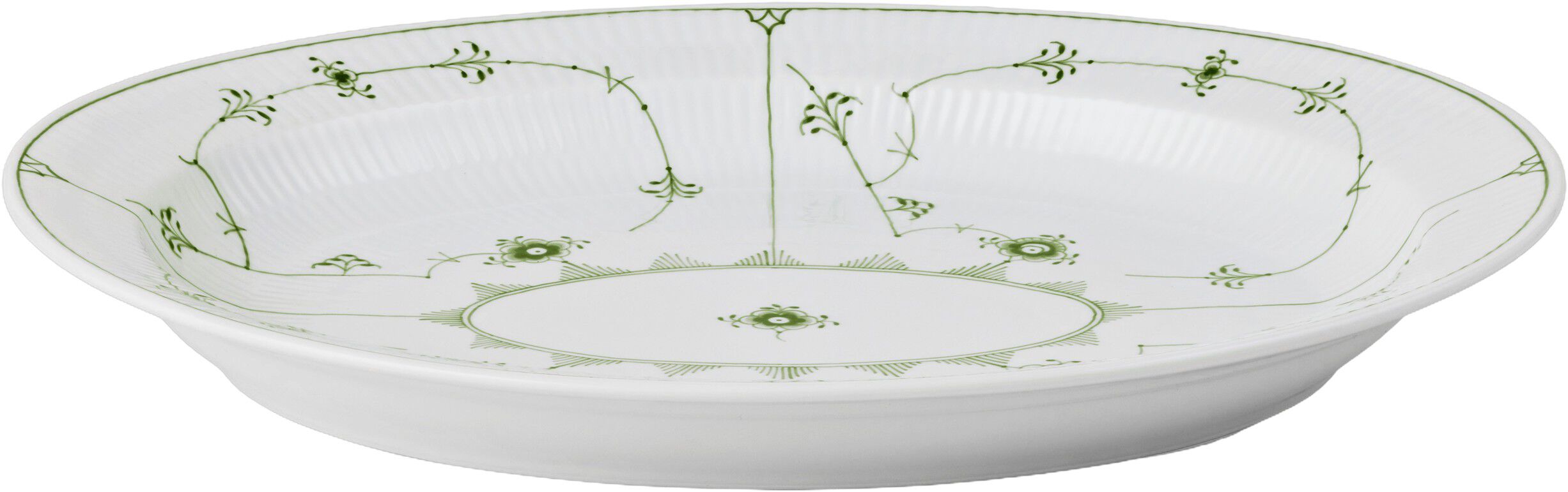 Green Fluted Pl Dish 36,5cm