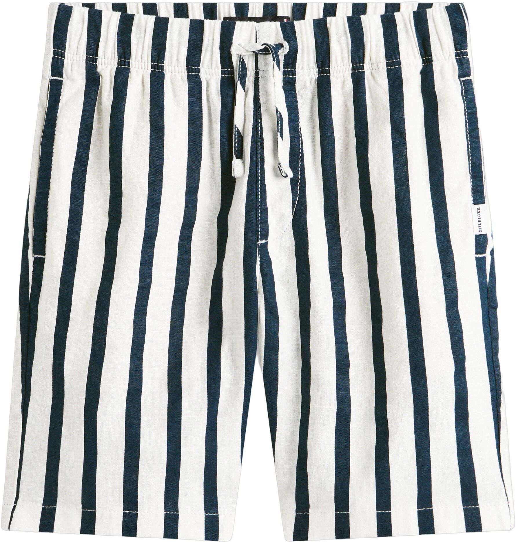 Linen Blend Stripe Relaxed Shorts