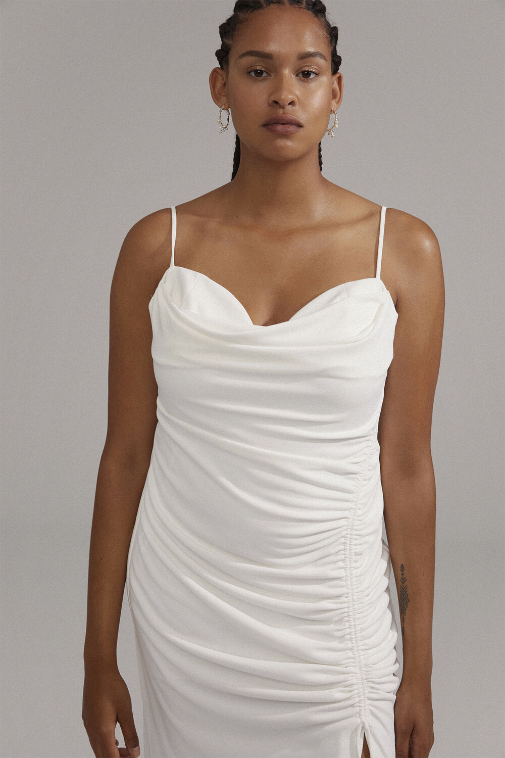 ANA pearl & crystal hoops silver-plated