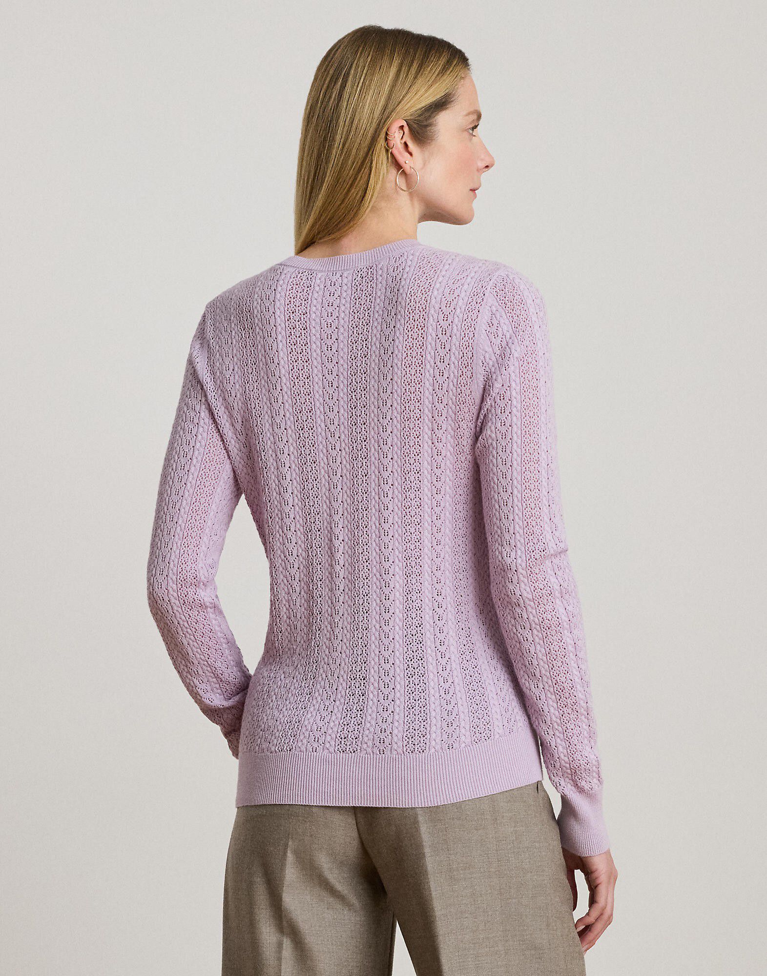 Pointelle-Knit Cotton-Blend Sweater