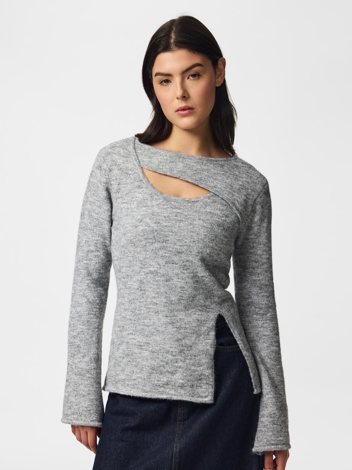 Pcvallie Ls Slit Knit Bc