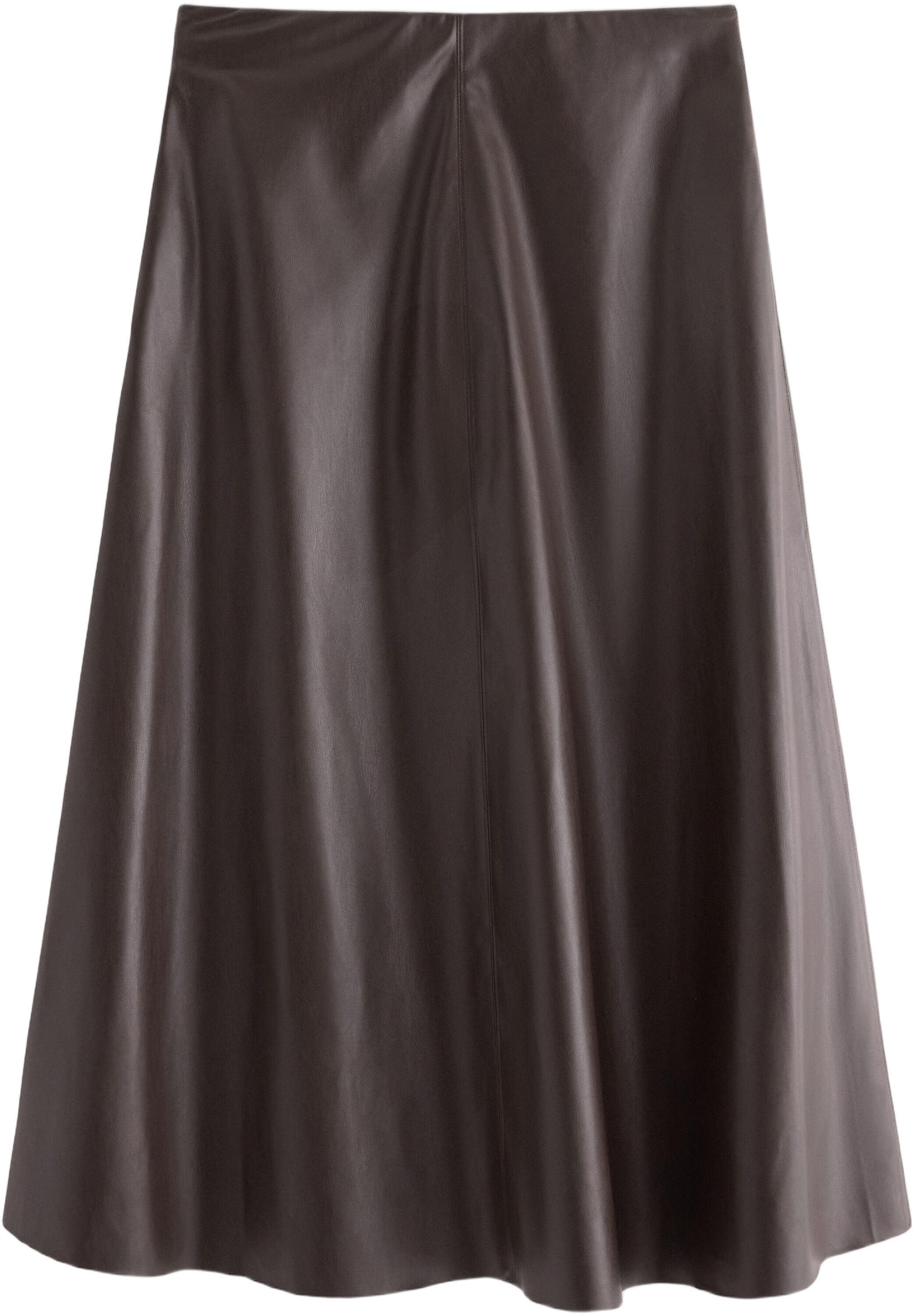 Flared midi skirt in imitation leat