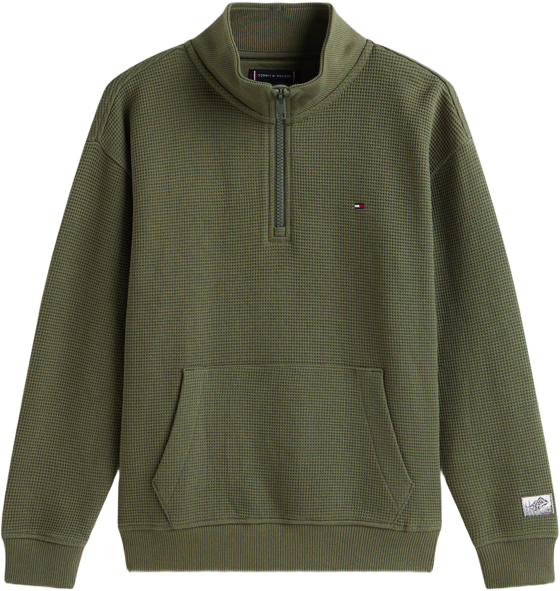 TEXTURE HALF ZIP SWEATSHIRT