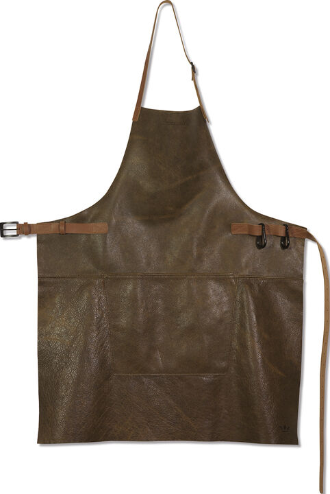 Læderforklæde BBQ Style Apron Vintage Brown