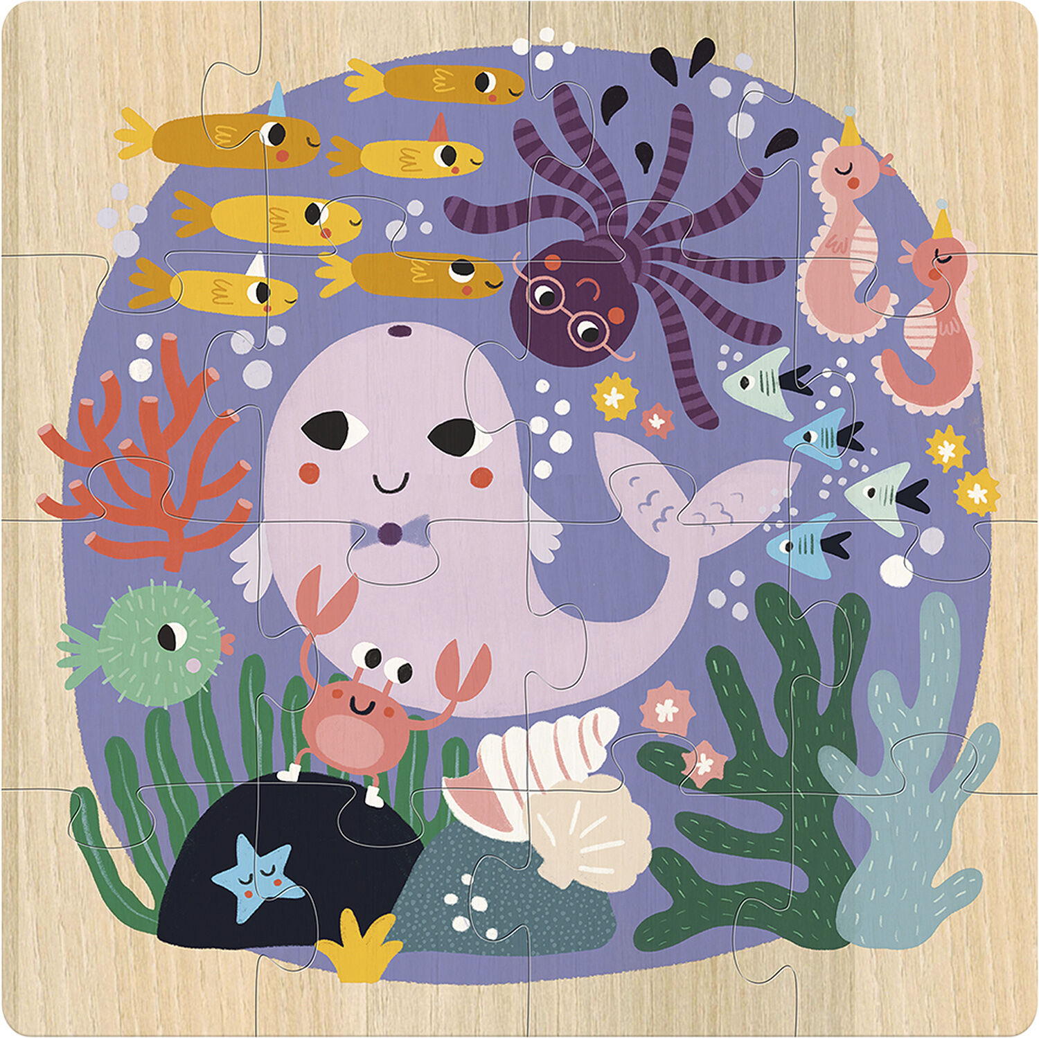 Vilac - Puslespil 3x16 brk - I luften i vandet og p&aring; jorden