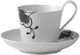 Black Fluted Mega Cup and Saucer 24cl