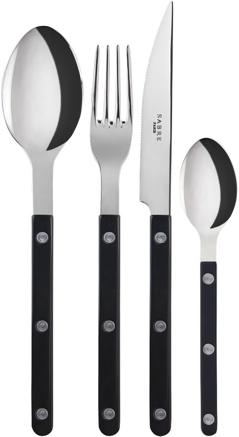 Bistrot Solid / 4 pieces cutlery set / Black