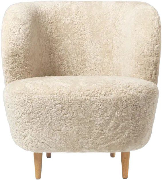 Stay Lounge Chair - Fully Upholstered, Small, Wooden legs (Base: Oak S