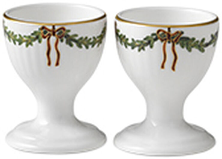Star Fluted Christmas Egg Cup, 6,3 cm, 2-pack