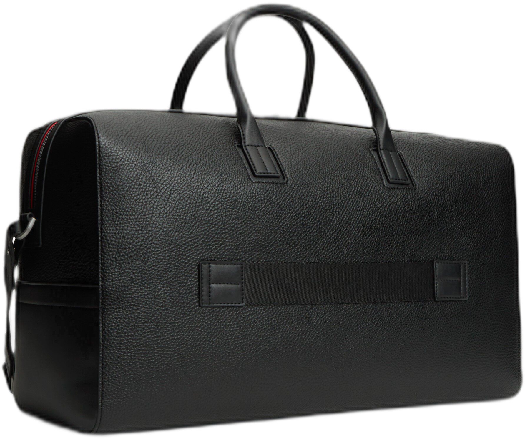 Metal Logo Pebble Grain Duffel Bag