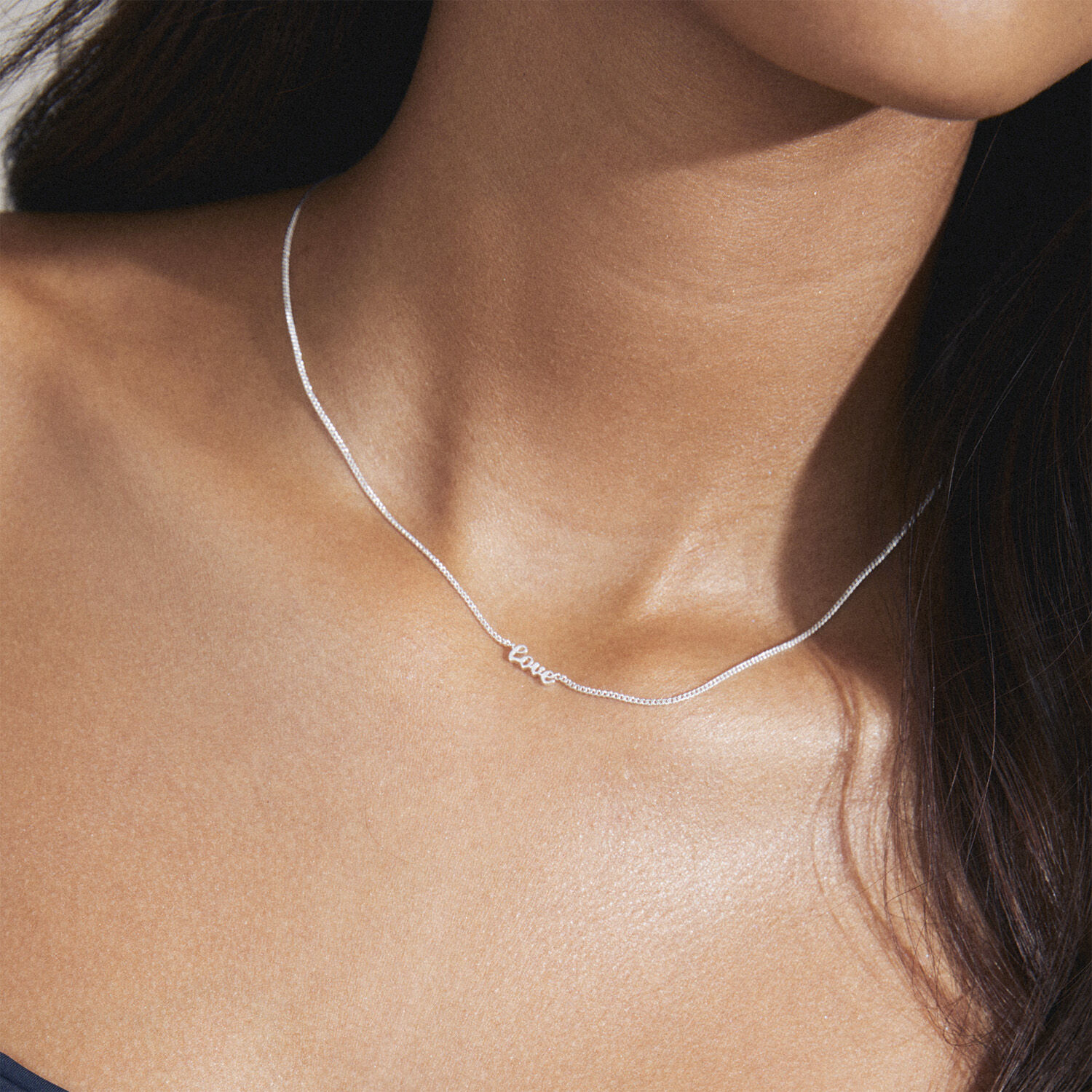 LOVE recycled necklace silver-plated