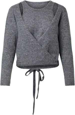 PCMAJI LS O-NECK WRAP KNIT D2D