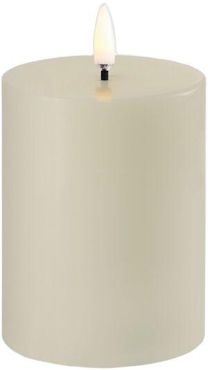 LED pillar candle, Oyster Grey, Smooth, 7,8x10 cm