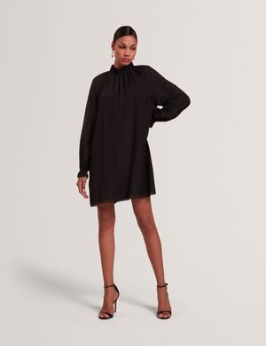 MACARA Gathered Neck Long Sleeve Mi