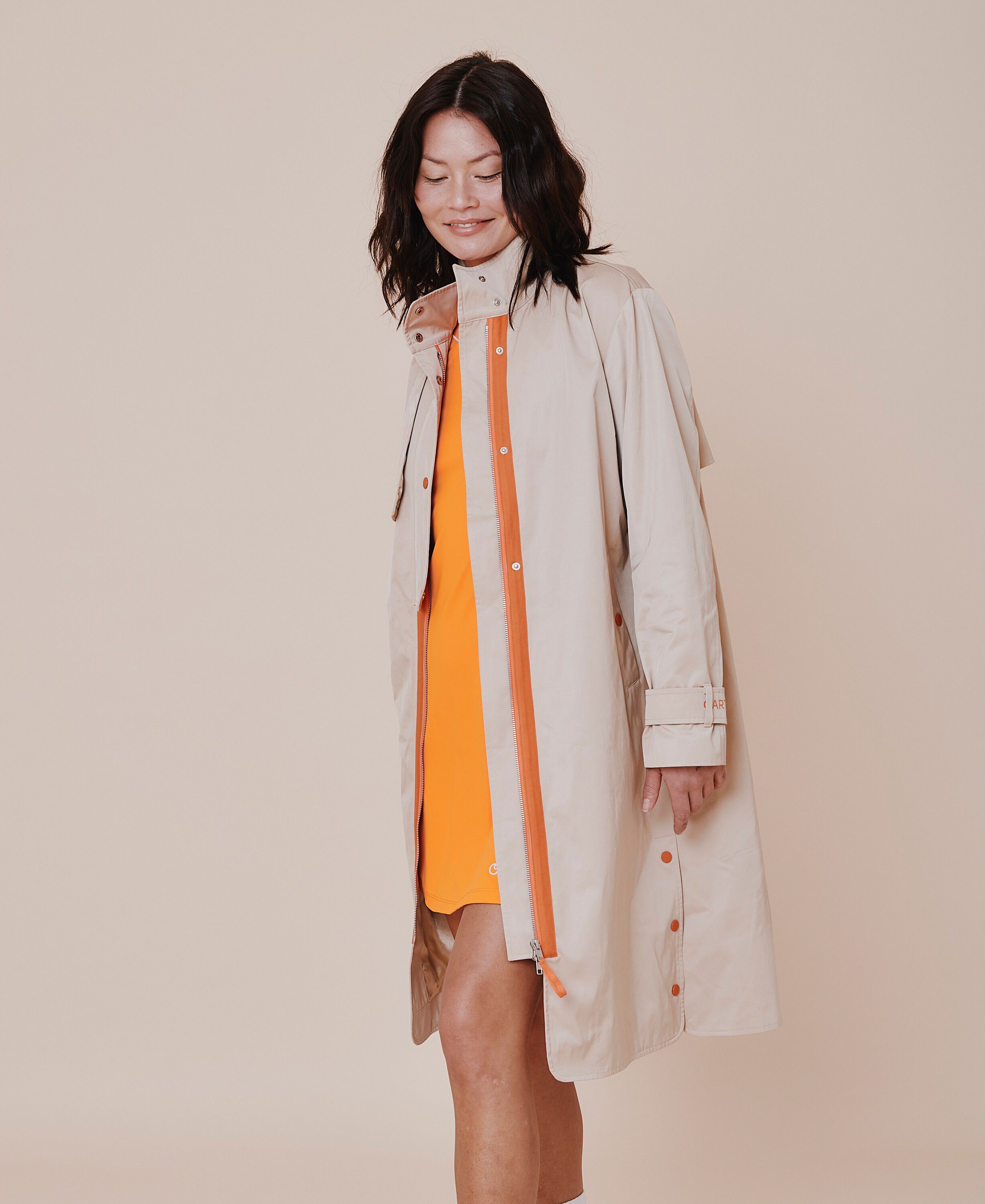 Palermo sportivo trench coat - Sand/Flame