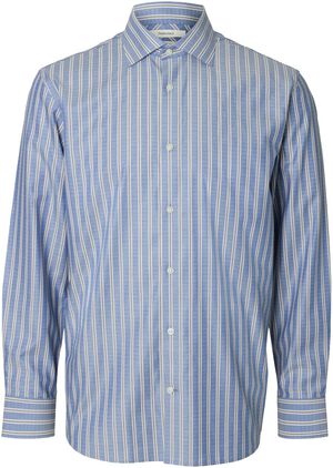 SLMREGFINN STRIPE TEX HB LS SHIRT S