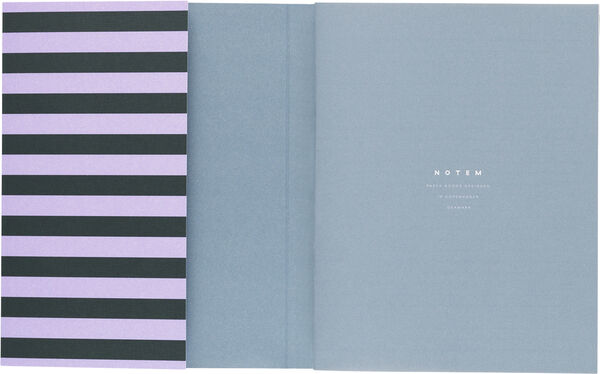 Weekly Planner med syet ryg, Rosa og grøn stribe