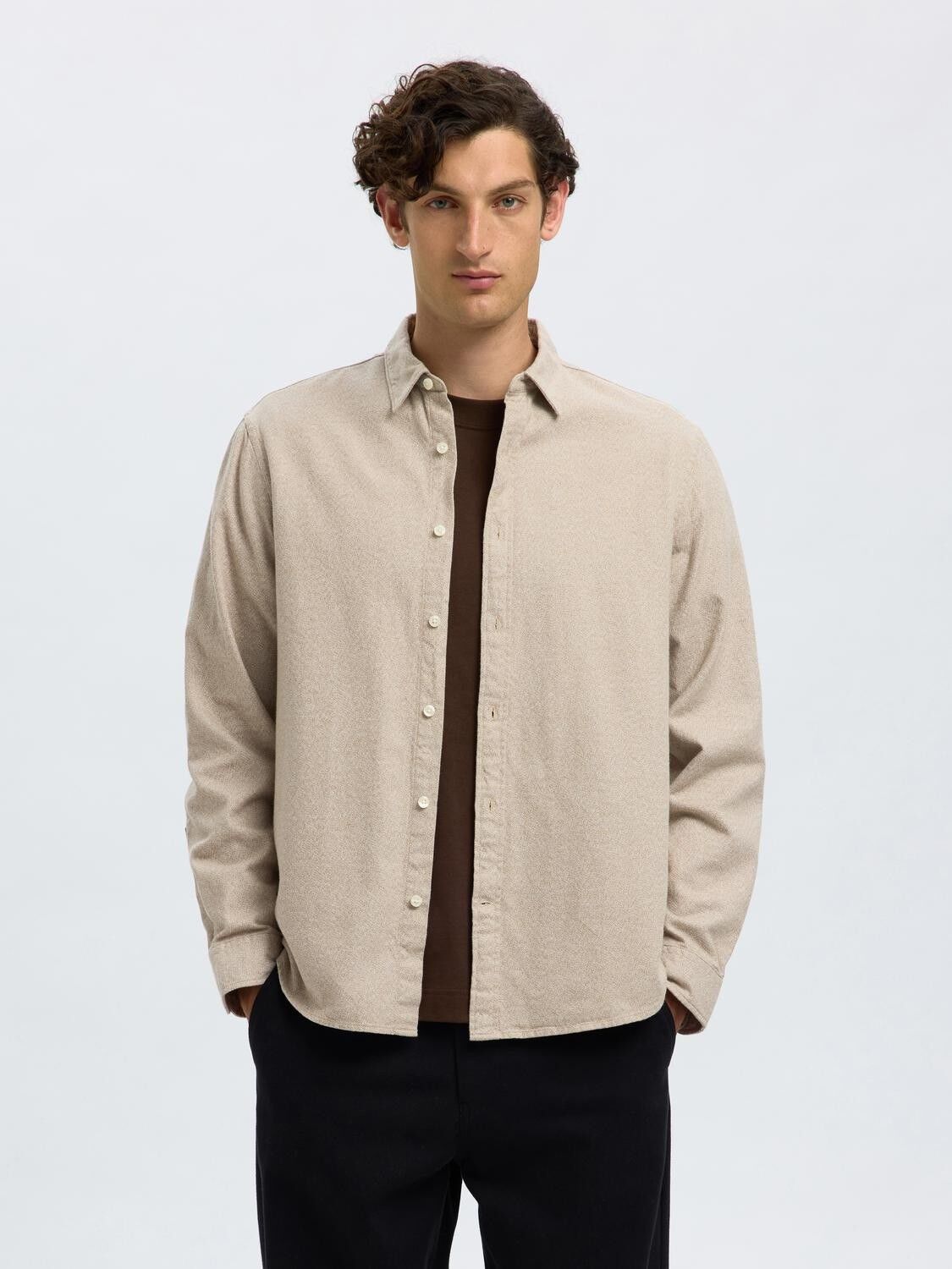 Slhregnoah Brushed Twist Shirt Ls Noos