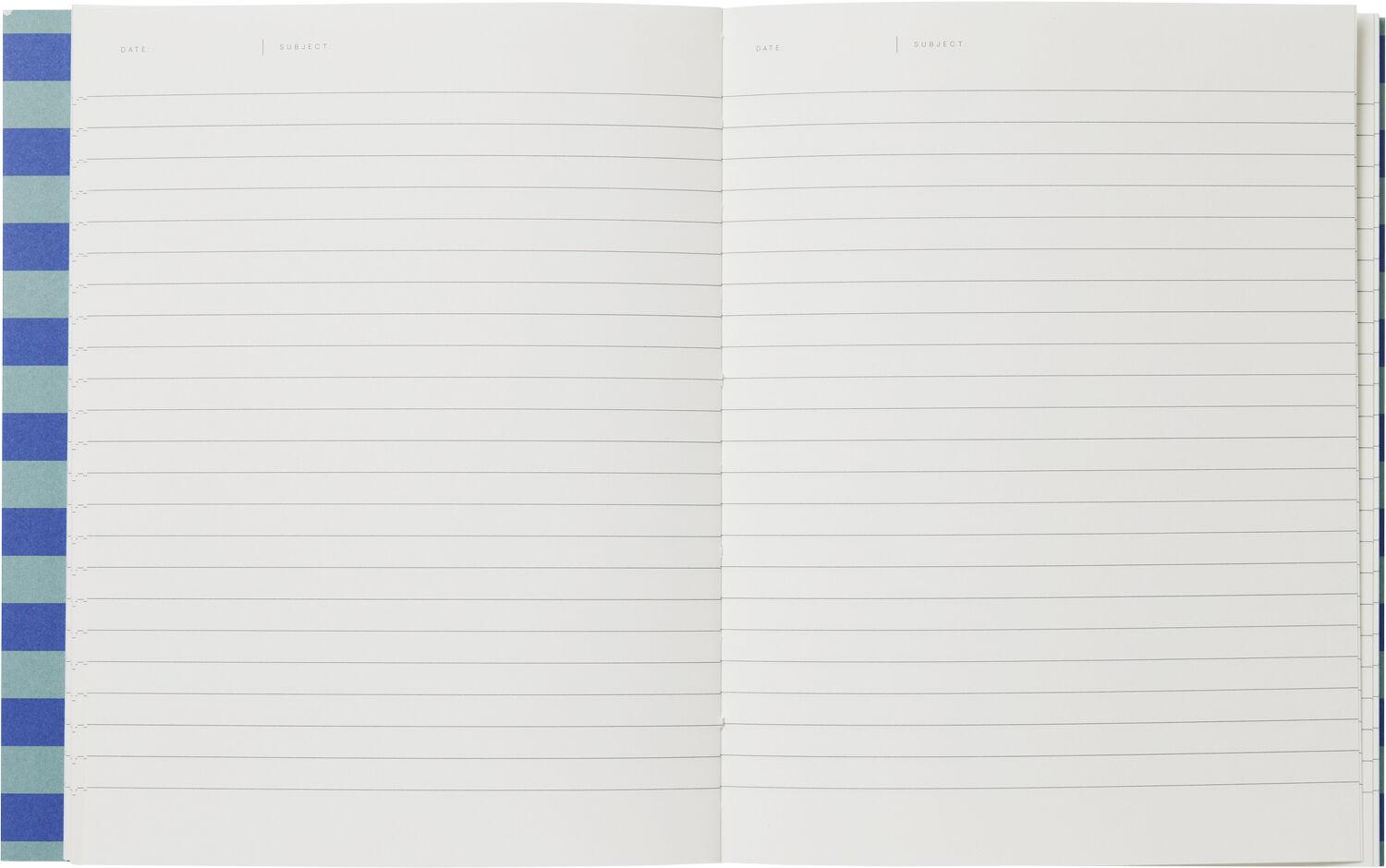 UMA Notebook, Flat-Lay - Medium, Blue Stripe