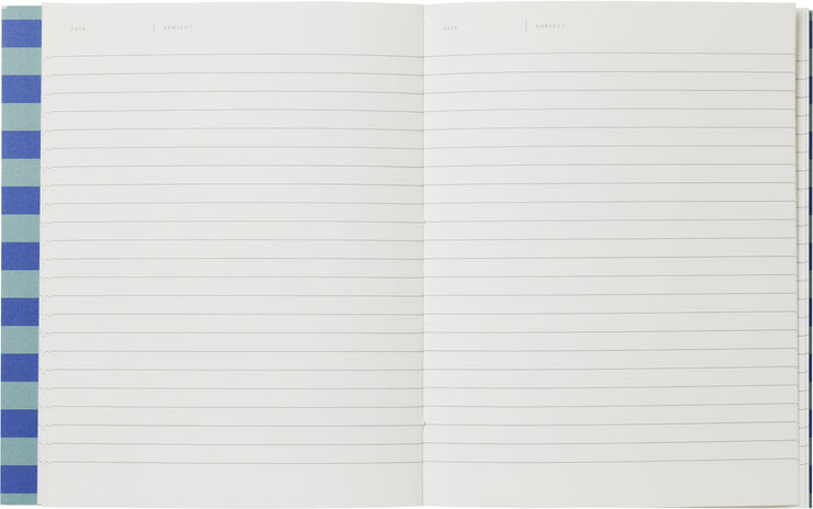 UMA Notebook, Flat-Lay - Medium, Blue Stripe