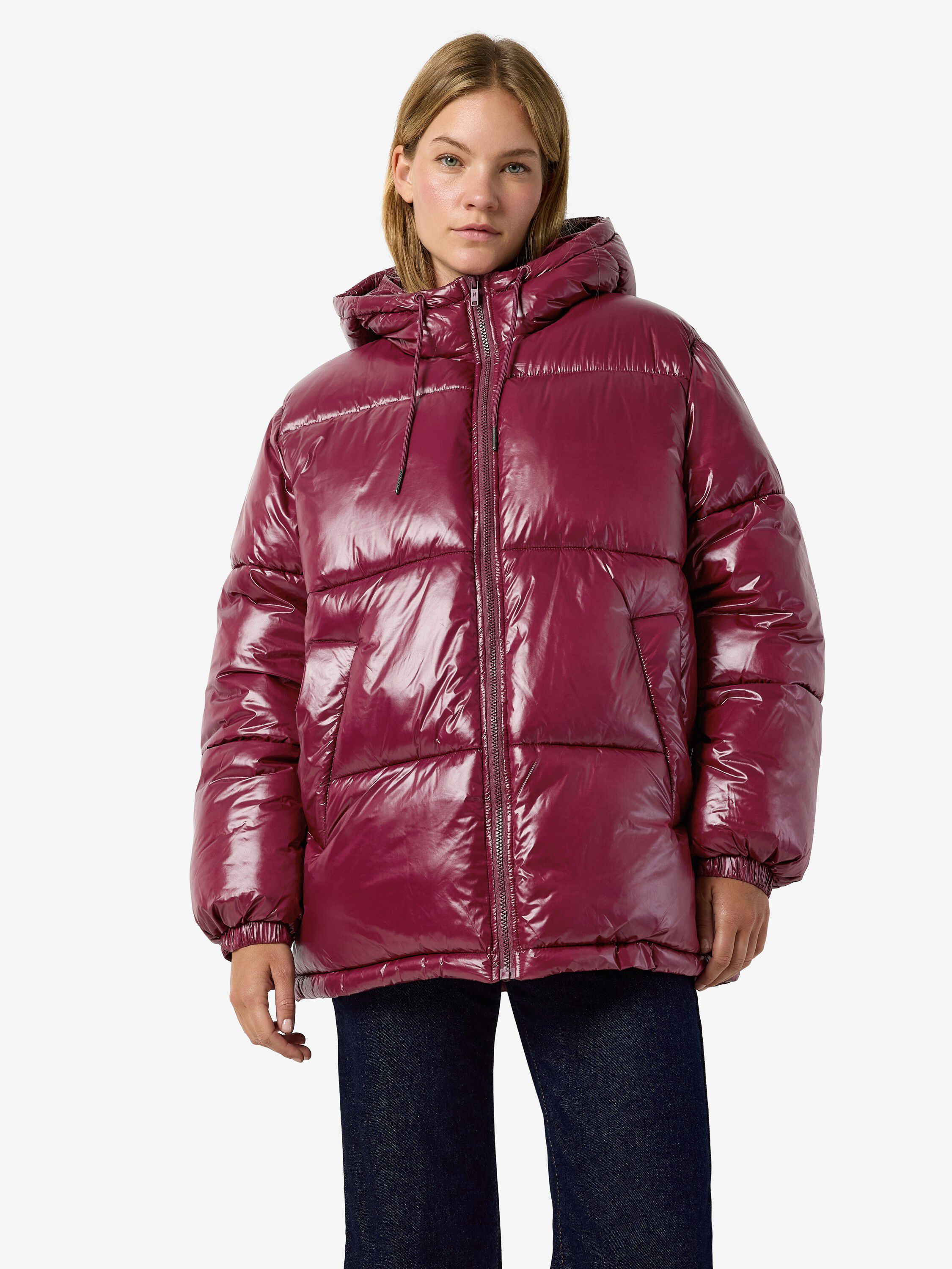 Nmallie Shiny Hood Long Jacket