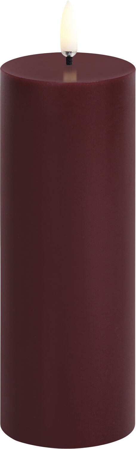 LED pillar candle, Wine red, Smooth, 5,8x15,2 cm
