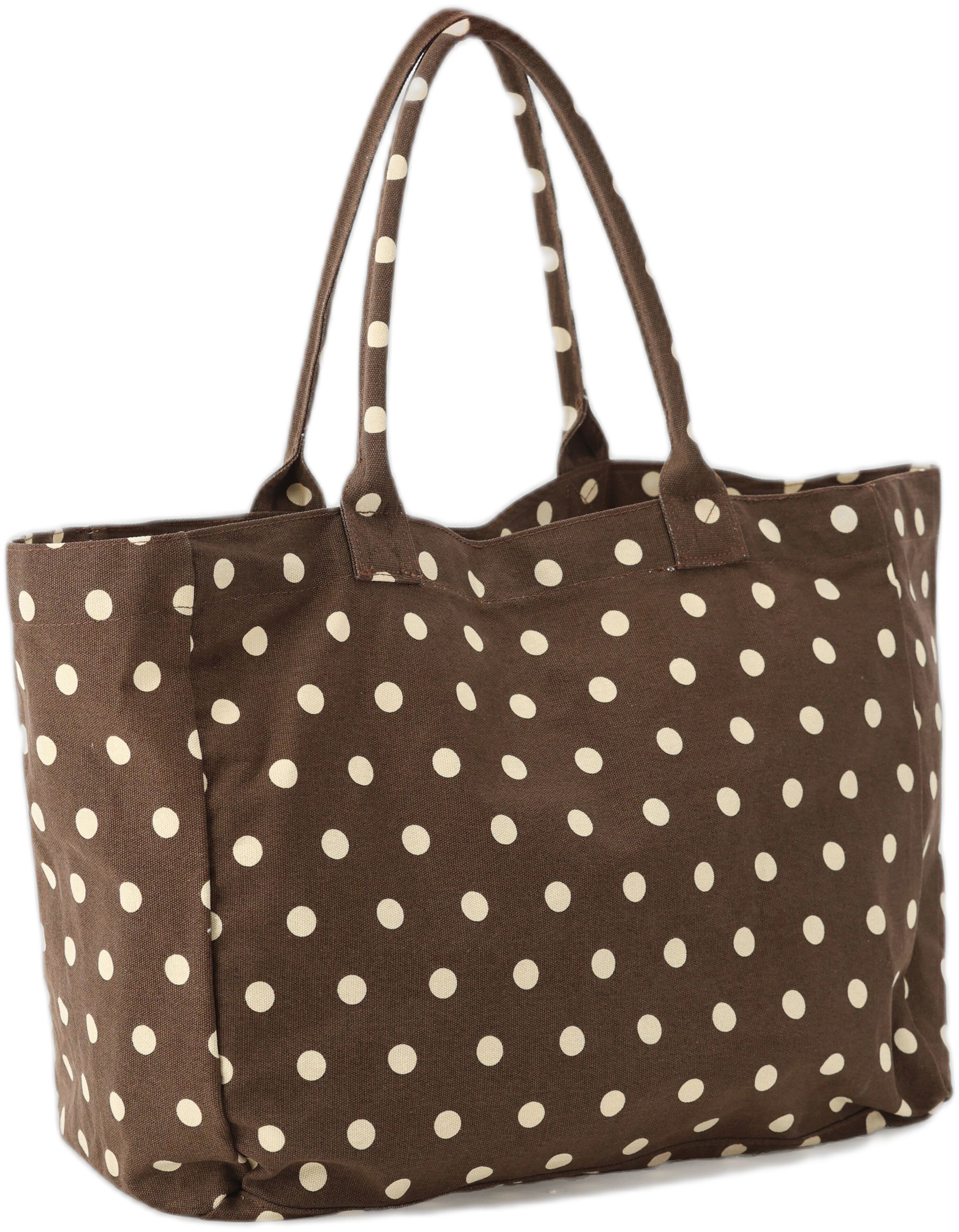 Shopper polka brown beige