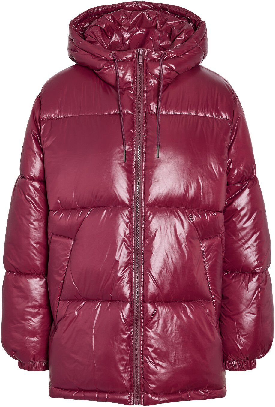 Nmallie Shiny Hood Long Jacket