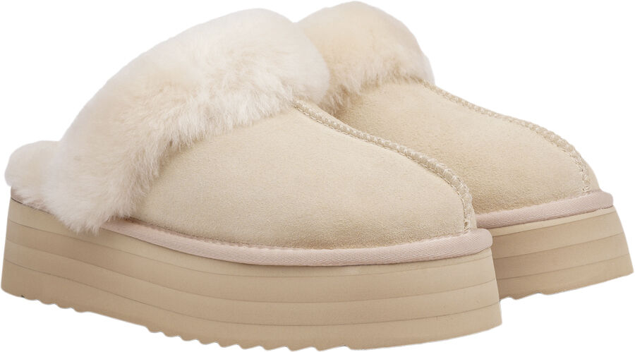 ROBSON - SILK COW SUEDE MULES WITH SHEARLING