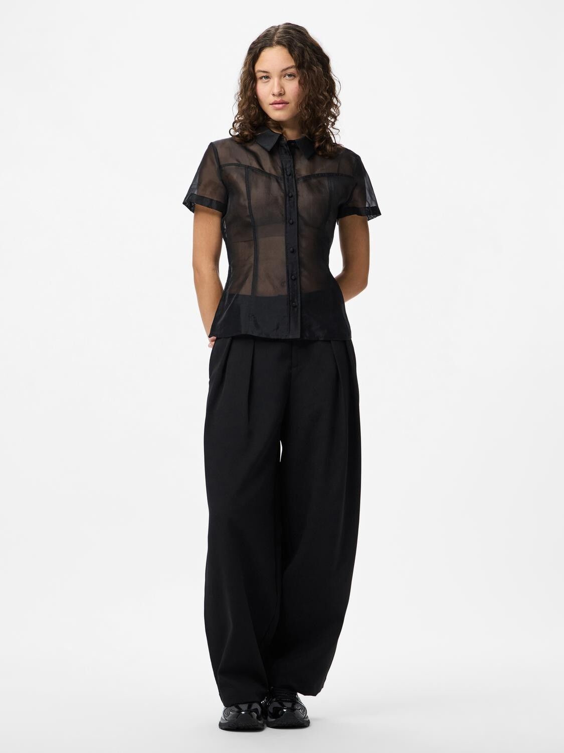 PCNULLE 2/4 FITTED SHIRT WVN D2D