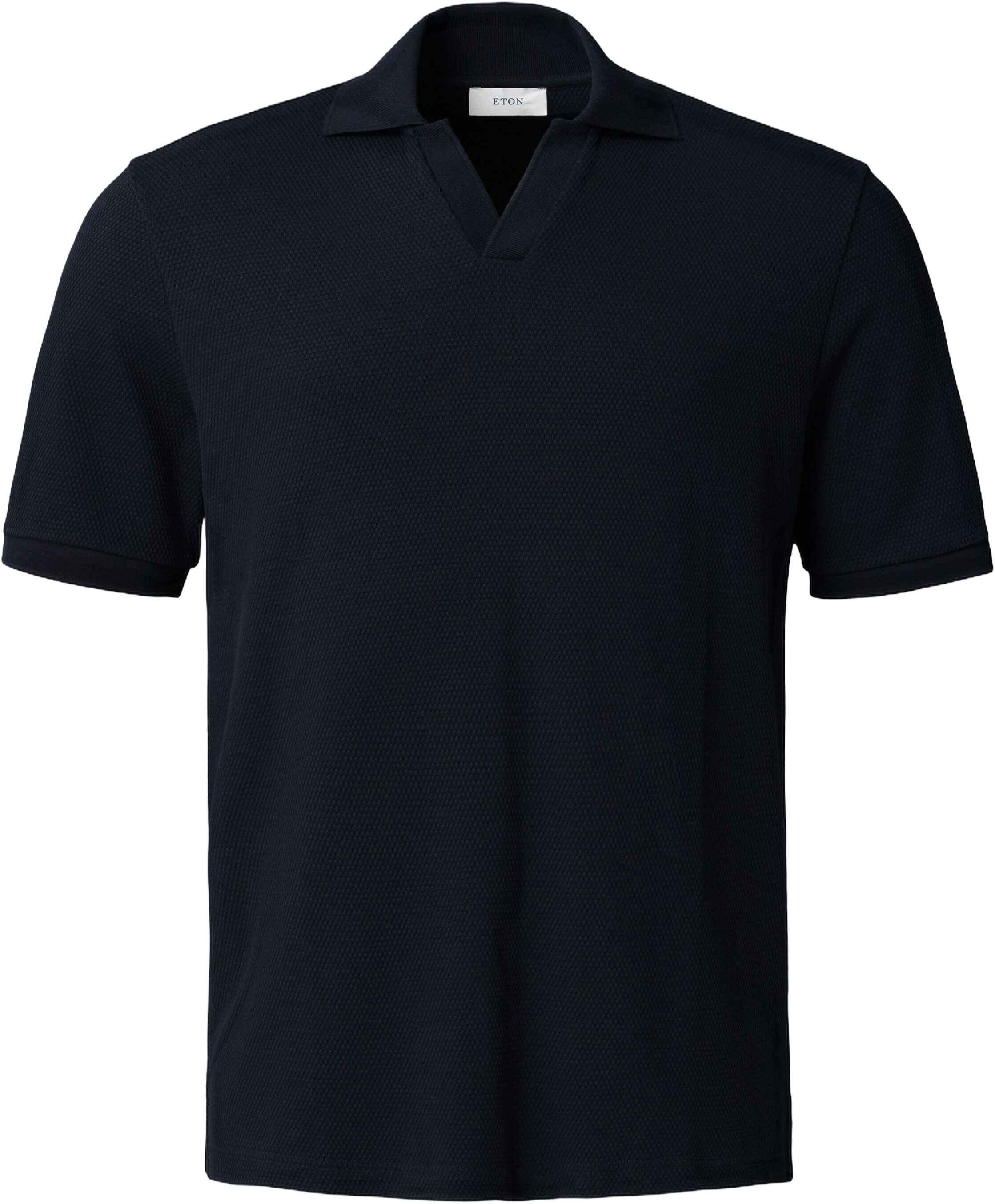 Waffle Open Collar Polo Shirt