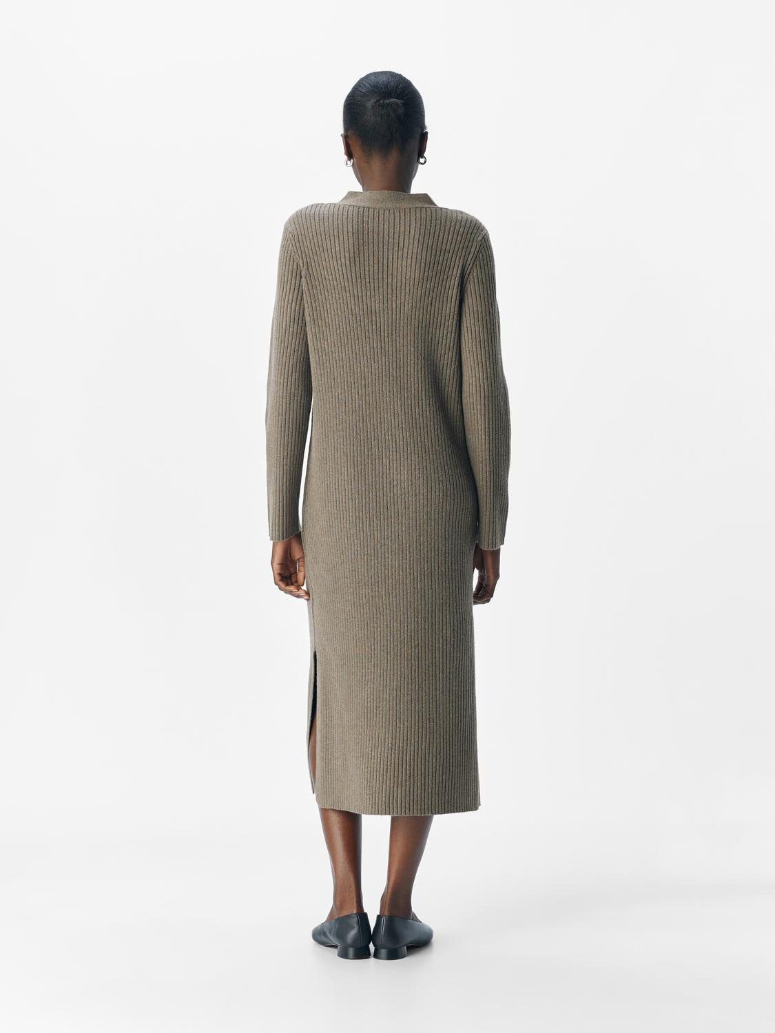 OBJELVA L/S RE V-NECK KNIT DRESS DI