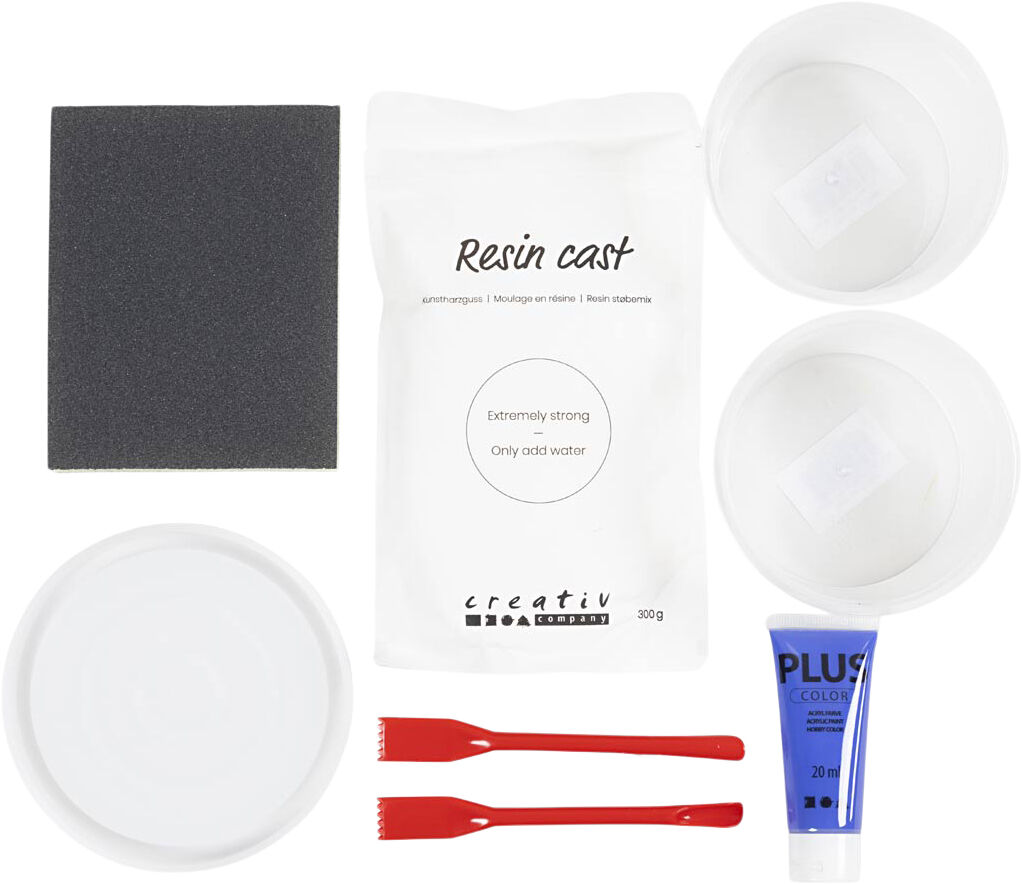 DIY Kit Resin St&oslash;bning, Rund bakke med marmorering