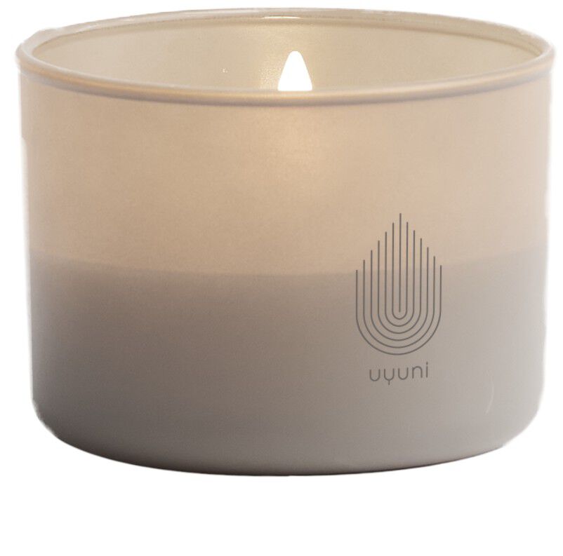 LED rechargeable glass candle, Sandstone, 8,2x6 cm