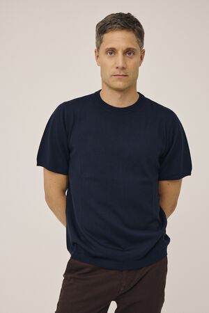 Mads 6 Rib strik t-shirt - 100% Cashmere
