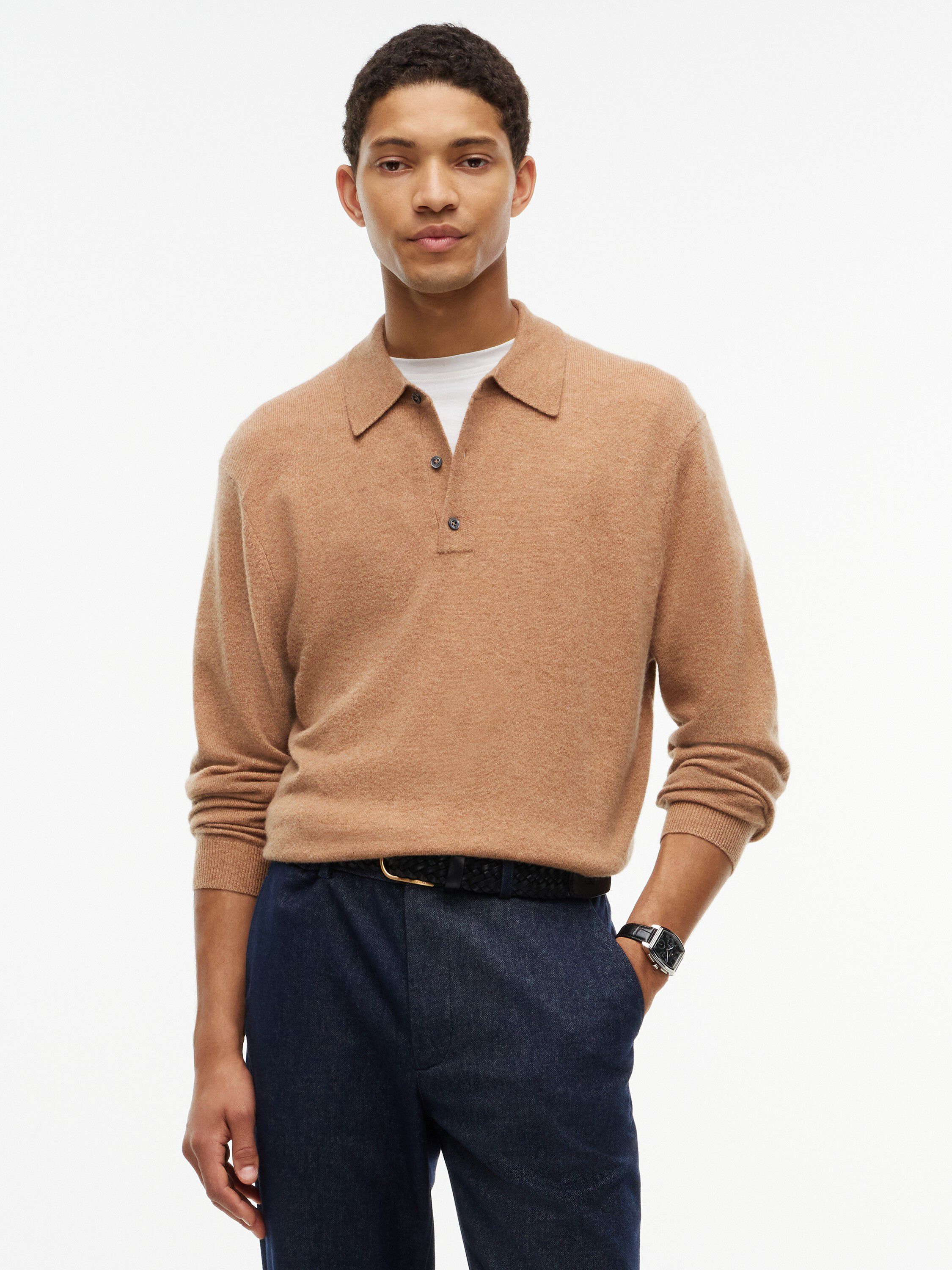 NY CASHMERE BLEND SWEATER POLO