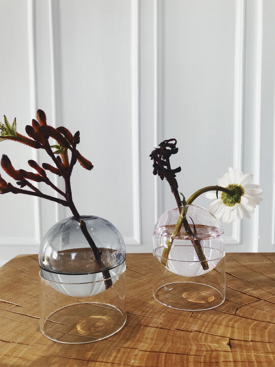 STANDING FLOWER BUBBLE, LOW TUBE, SMOKE