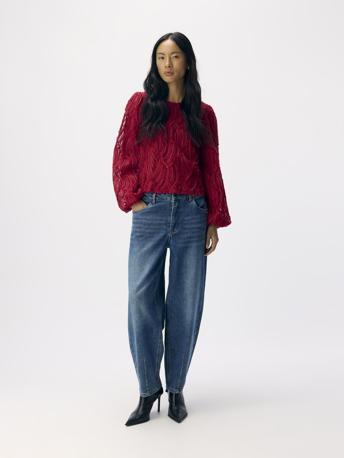 OBJLUCIE L/S RE O-NECK TOP NOOS