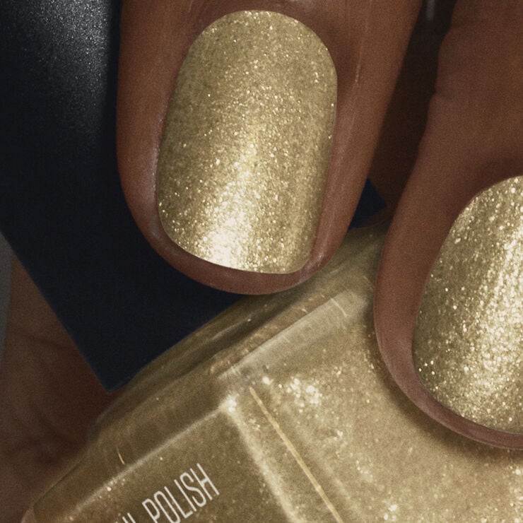 Nail Polish Glitter Gold