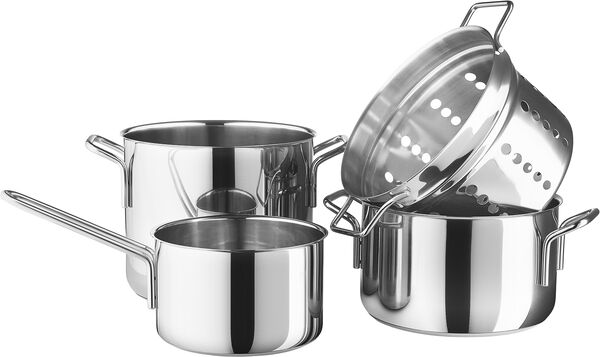 Stainless Steel Grydesæt 4 stk. 1,8 l 3,6 l 4,8 l & pasta in