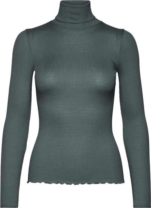 Silk t-shirt w/ roller neck