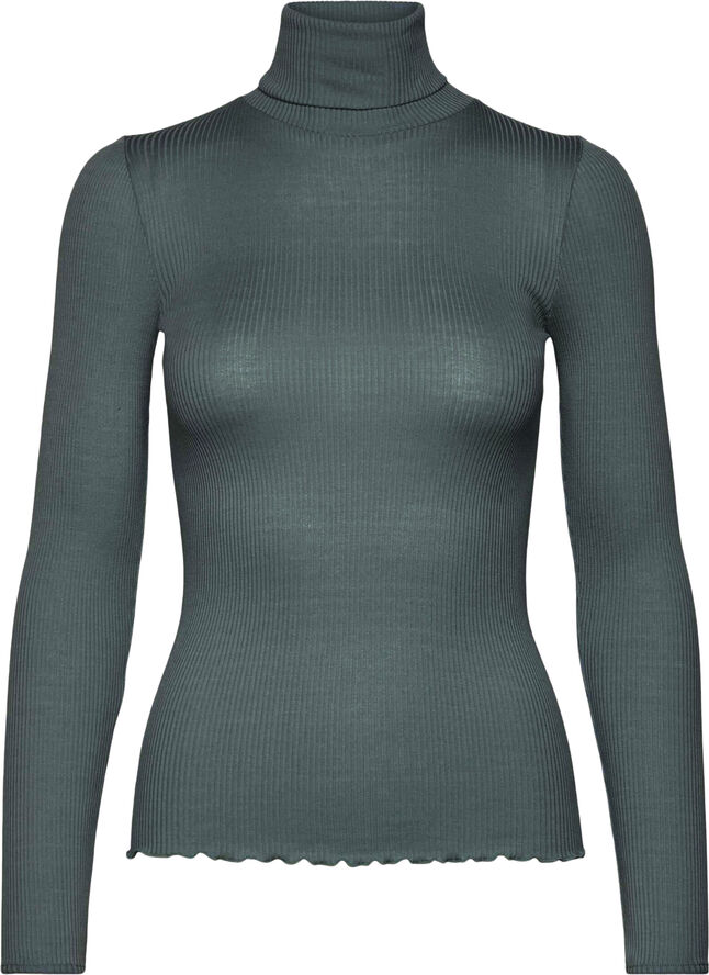 Silk t-shirt w/ roller neck