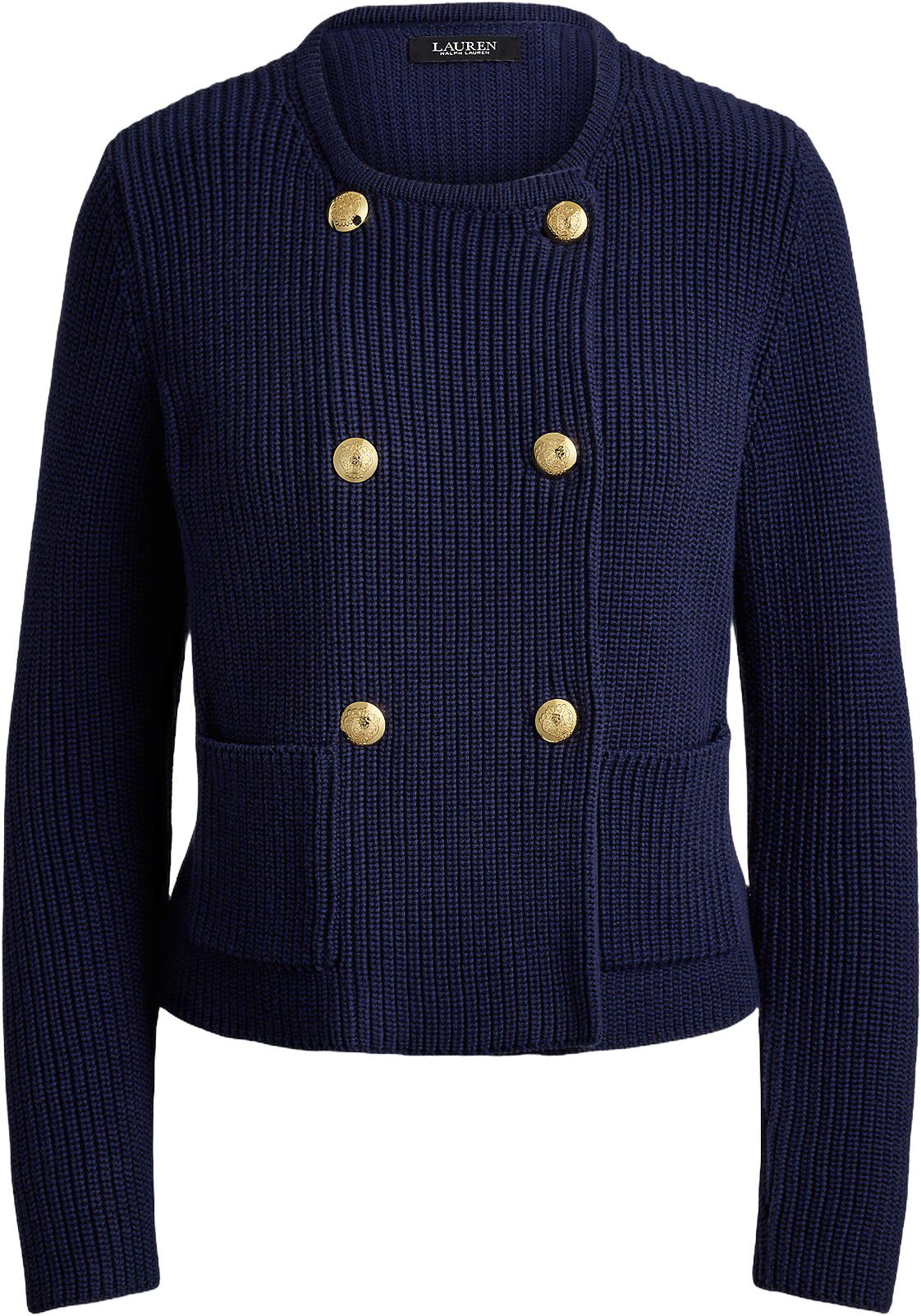 Double-Breasted Cotton Sweater Jacket