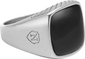 Gentlemen's Silver Signet Ring with Black Onyx