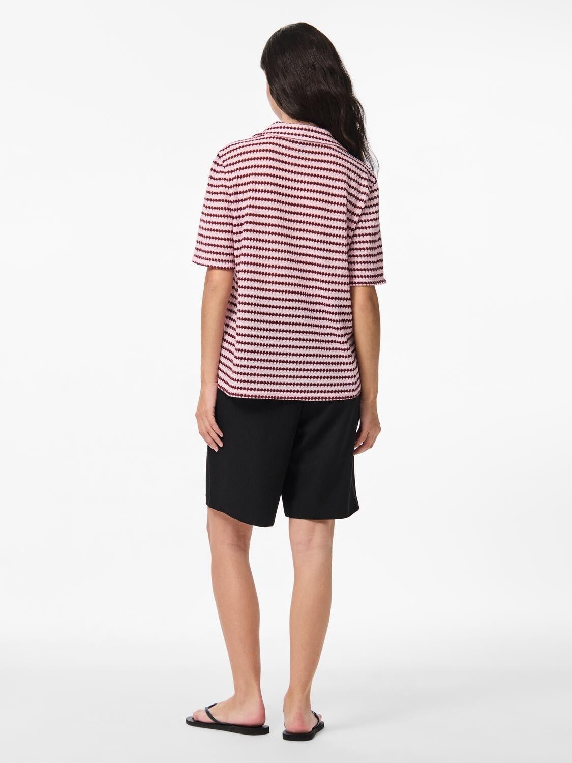 Pcjeya Ss V-Neck Loose Polo D2D Jrs