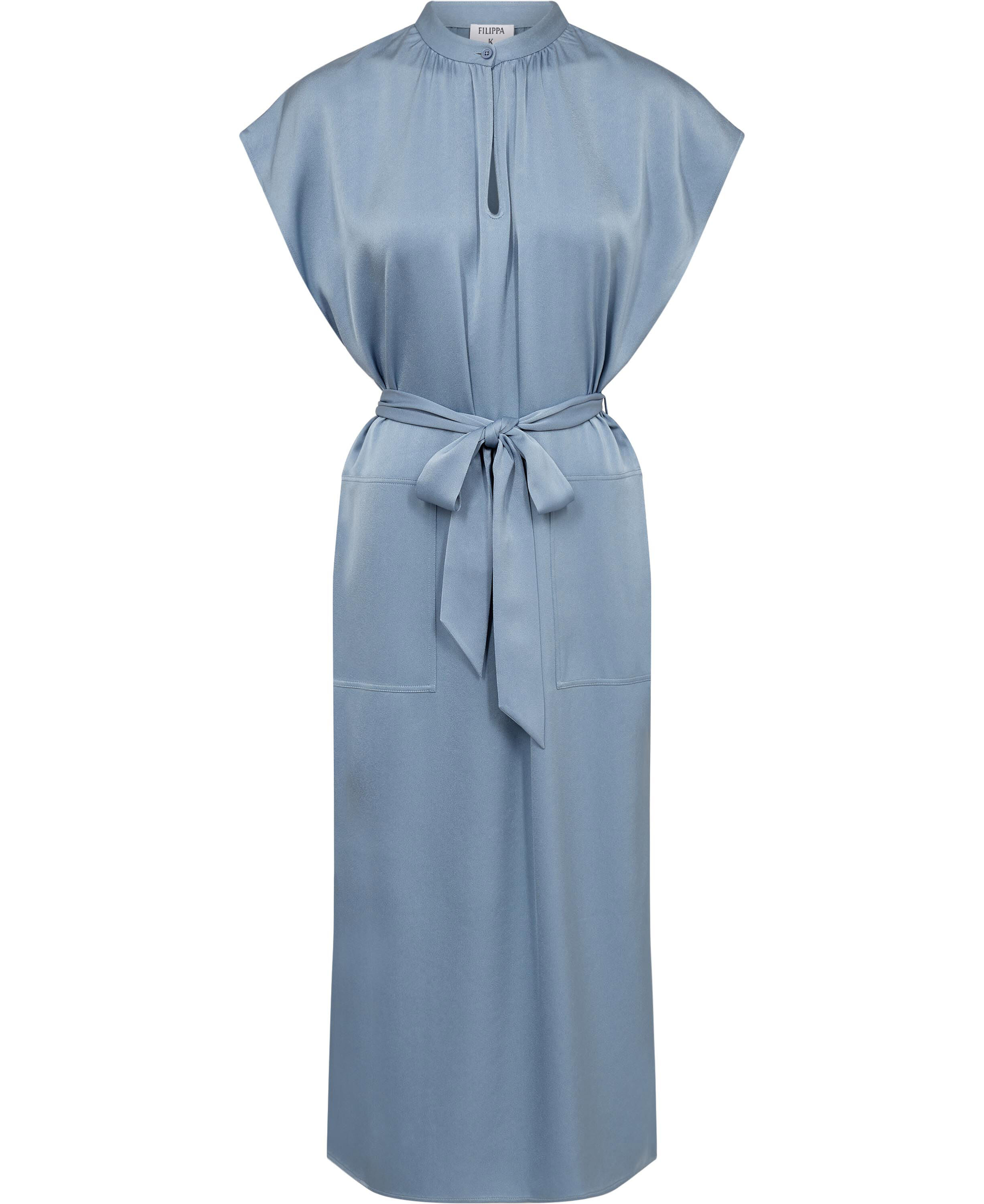 Belted Stand Collar Dress